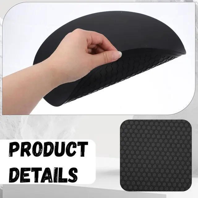 Alt view image 6 of 7 - Silicone Microwave Mat, 11.8" x 11.8" Non-Slip Silicone Trivet, Heat Resistant Multifunctional Mat for Kitchen, Non Stick Turntable Mat, Black 1 Pcs