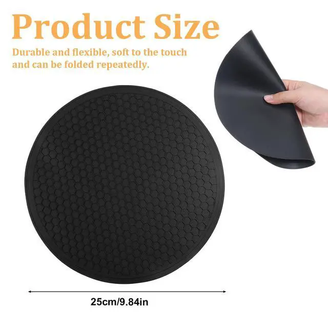 Alt view image 2 of 7 - Heat Resistant Multifunctional Silicone Microwave Mat, 10 Inch Round Non-Slip Trivet, Heat Resistant Non Slip Trivet for Kitchen Hot Plate Bowl Mug Hot Pot Holder, Dishwasher Safe