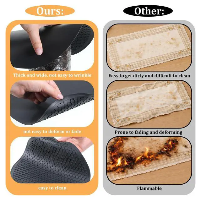 Alt view image 4 of 7 - Heat Resistant Multifunctional Silicone Microwave Mat, 10 Inch Round Non-Slip Trivet, Heat Resistant Non Slip Trivet for Kitchen Hot Plate Bowl Mug Hot Pot Holder, Dishwasher Safe