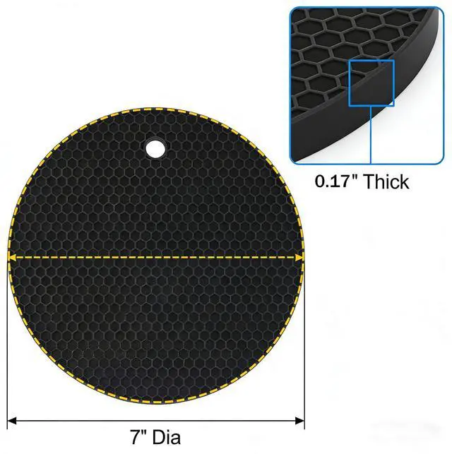 Alt view image 2 of 4 - Silicone Trivet Mats, 4 Pack, Black and Grey