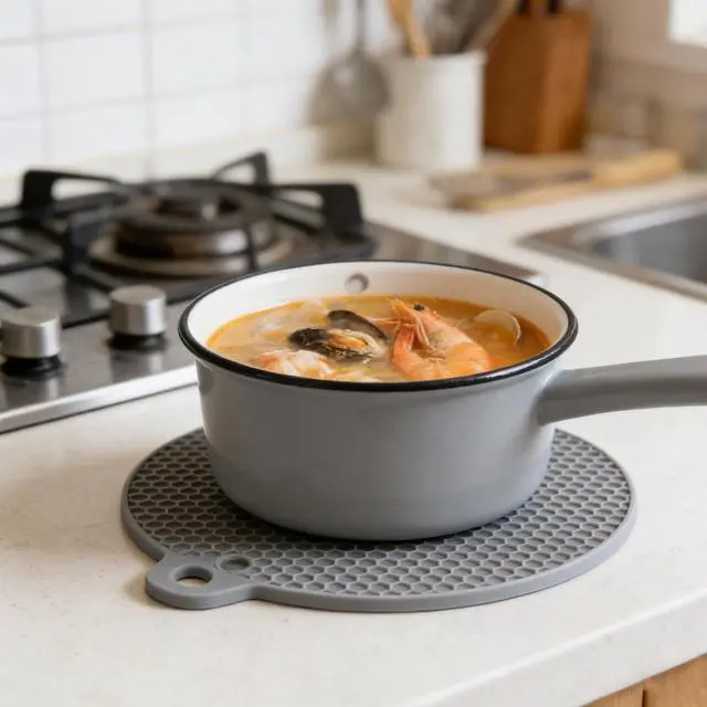 Alt view image 3 of 4 - Silicone Trivet Mats, 4 Pack, Black and Grey