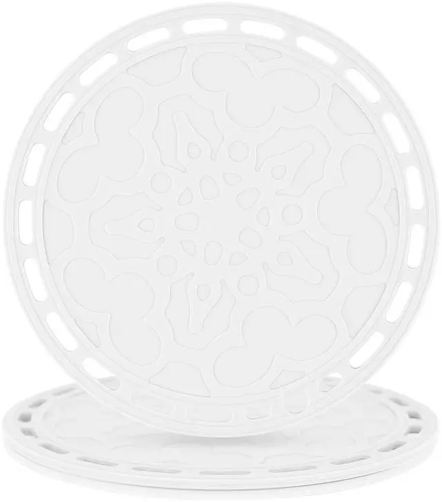 Main image of White Silicone Trivet Mat Big Round Silicone Pot Holder Hot Pads and Trivets for Hot Dishes and Hot Pots, Hot Mats for Countertops, Tables, Spoon Rest Small Place Mats Set 3