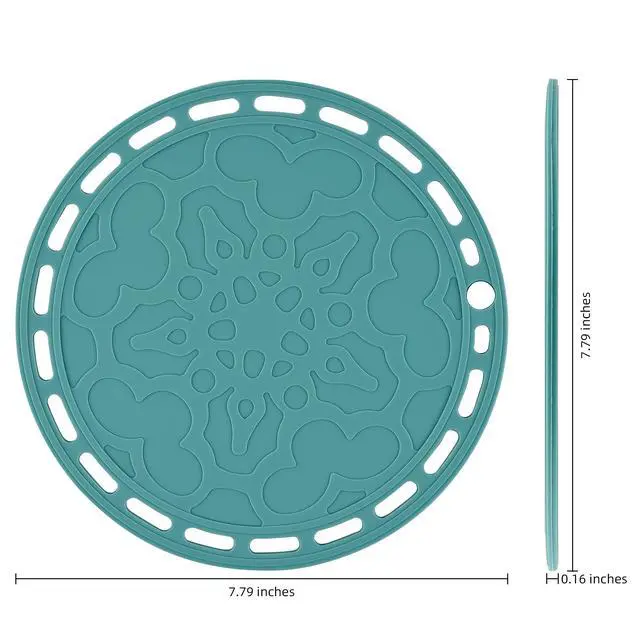 Alt view image 2 of 7 - White Silicone Trivet Mat Big Round Silicone Pot Holder Hot Pads and Trivets for Hot Dishes and Hot Pots, Hot Mats for Countertops, Tables, Spoon Rest Small Place Mats Set 3