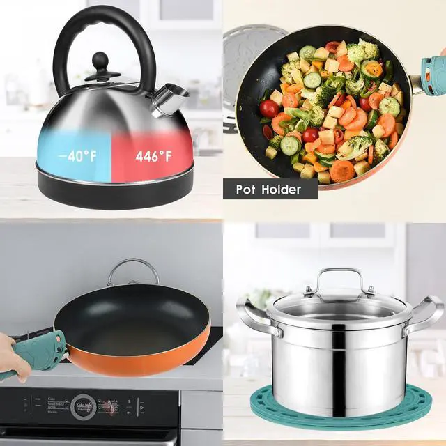 Alt view image 6 of 7 - White Silicone Trivet Mat Big Round Silicone Pot Holder Hot Pads and Trivets for Hot Dishes and Hot Pots, Hot Mats for Countertops, Tables, Spoon Rest Small Place Mats Set 3