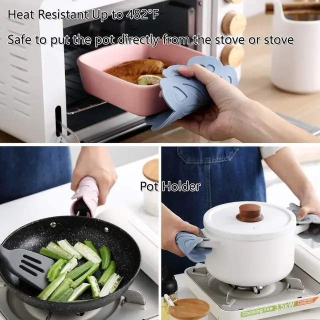 Alt view image 2 of 7 - Set 4 Silicone Trivet Mat - Hot Pot Holder Hot Pads for Table & Countertop - Trivet for Hot Dishes - Non-Slip & Heat Resistant Modern Kitchen Hot Pads for Pots & Pans, Assort 4 Colors