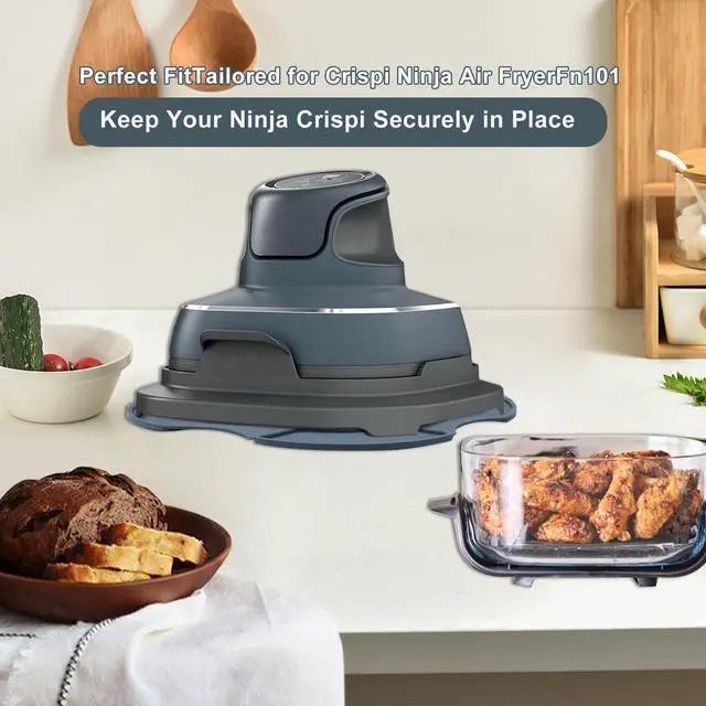 Alt view image 3 of 7 - Air Fryer Silicone Trivet for Ninja Crispi, Universal Heat Resistant Mat, Non-Slip Design, Multi-Functional Accessory for Ninja Crispi Air Fryer, Fit Ninja FN101GY/FN101SG/FN101ST(Dark Grey)