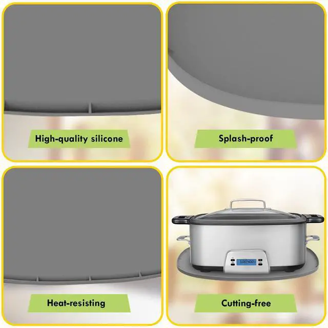 Alt view image 6 of 7 - Heat Resistant Mat for 6-8 Quart Slow Cooker, Silicone Trivet