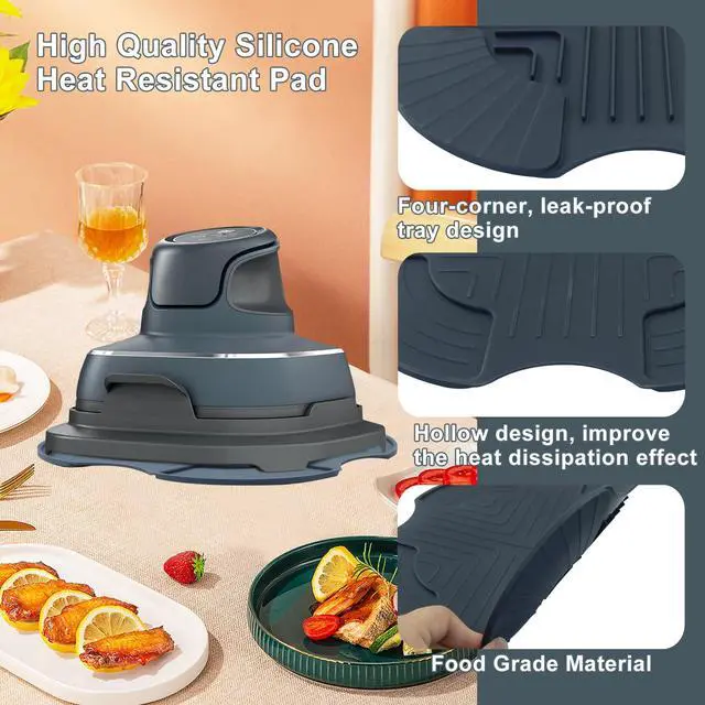 Alt view image 4 of 7 - Air Fryer Silicone Trivet for Ninja Crispi, Universal Heat Resistant Mat, Non-Slip Design, Multi-Functional Accessory for Ninja Crispi Air Fryer, Fit Ninja FN101GY/FN101SG/FN101ST(Dark Grey)