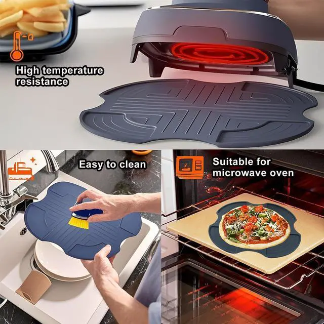 Alt view image 5 of 7 - Air Fryer Silicone Trivet for Ninja Crispi, Universal Heat Resistant Mat, Non-Slip Design, Multi-Functional Accessory for Ninja Crispi Air Fryer, Fit Ninja FN101GY/FN101SG/FN101ST(Dark Grey)