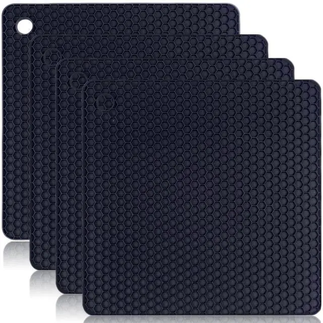 Main image of Silicone Trivets for Hot Pots and Pans,Multipurpose Non Slip Heat Resistant Pot Holder,Heat Resistant Pot Holders Silicone Mats for Kitchen Countertops/Table (Square)