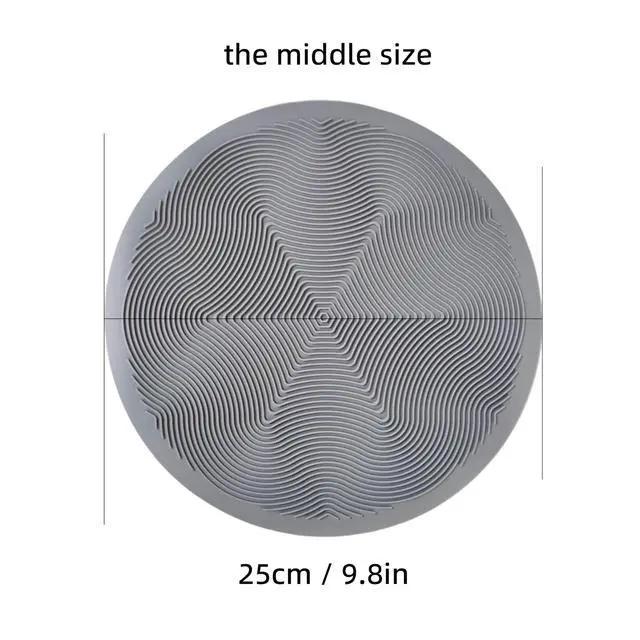 Alt view image 3 of 7 - Silicone Hot Pot Holder Mats 10in (3-PCS) - Heat Resistant Countertop Protector with Non-Slip Geometric Pattern, Easy Clean Kitchen Trivet for Dining Table, Stove Top, Counter Safe Medium Grey