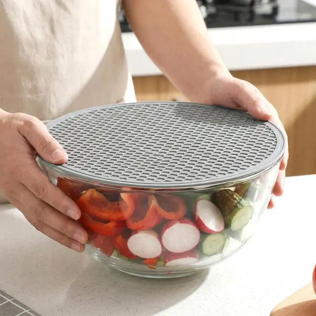 Alt view image 6 of 7 - Pcs Silicone Microwave Mat, 9.76 Inch Heat Resistant Hot Pot Holder, Round Silicone Non-Slip Trivet, Multifunctional Mat for Kitchen, Dishwasher Safe Mat (Gray)