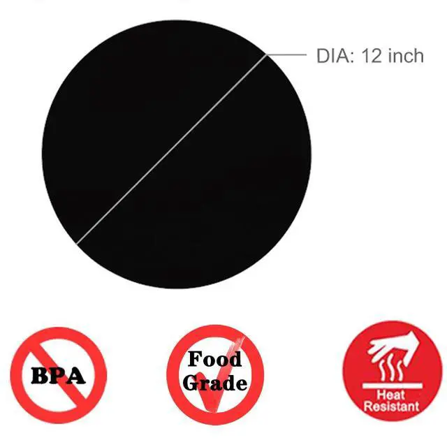 Alt view image 2 of 7 - Silicone Microwave Mat 12 Inch, Non Stick Turntable Mat for Kitchen, Multi-Purpose Heat Resistant Oven Mat 2 Pack (Black)