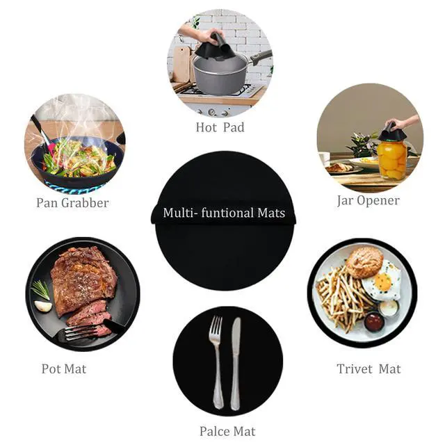 Alt view image 3 of 7 - Silicone Microwave Mat 12 Inch, Non Stick Turntable Mat for Kitchen, Multi-Purpose Heat Resistant Oven Mat 2 Pack (Black)