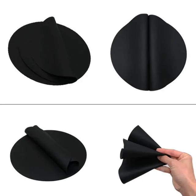 Alt view image 6 of 7 - Silicone Microwave Mat 12 Inch, Non Stick Turntable Mat for Kitchen, Multi-Purpose Heat Resistant Oven Mat 2 Pack (Black)