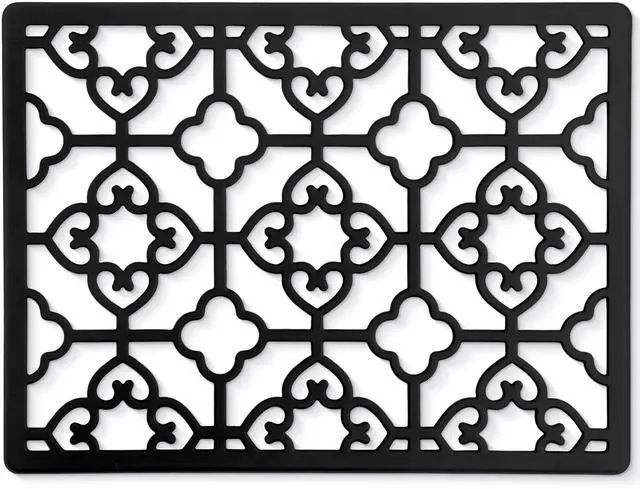 Main image of Extra Large, Thick, Silicone Trivet for Hot Dishes, Pots, and Pans, Heat Resistant Mat for Countertop, Hot Pad for Kitchen, Easy to Clean, 16 x 12 x 3/8 Inches, (Black, Spaniard)