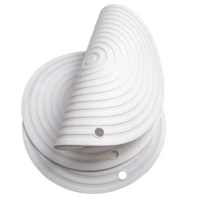 Alt view image 2 of 7 - Silicone Trivets Mats for Pots and Pans, Heat Resistant Pot Holders, Flexible Hot Pads for Kitchen Table, Non Slip Mats, Dia11.81 and 9.45 Inches Big Round Microwave Mats Pack 3 White