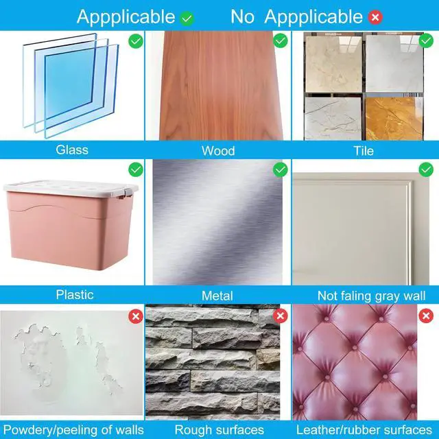 Alt view image 4 of 6 - 15 Pack Shower Caddy Adhesive Replacement, No Drilling Shower Shelf Adhesive, Strong Caddy Sticker Hooks Replacement for Showers Shelves and Kitchen Racks Organizer