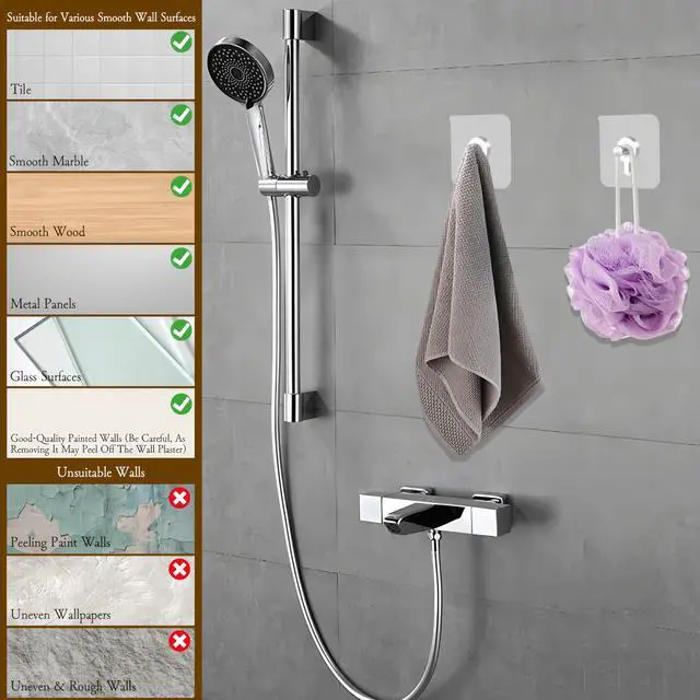 Alt view image 4 of 7 - 14PCS Drill Free Adhesive Hooks,Nail Free Adhesive for Wall,Reusable Self Adhesive Nails Wall Mount Non-Trace Screw Hook Stickers,Nail Free Wall Hangers for Wall Mount,Bathroom,Home,Kitchen,Office