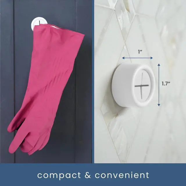 Alt view image 6 of 7 - Adhesive Push Towel Hooks, 4 Pack, Matte White
