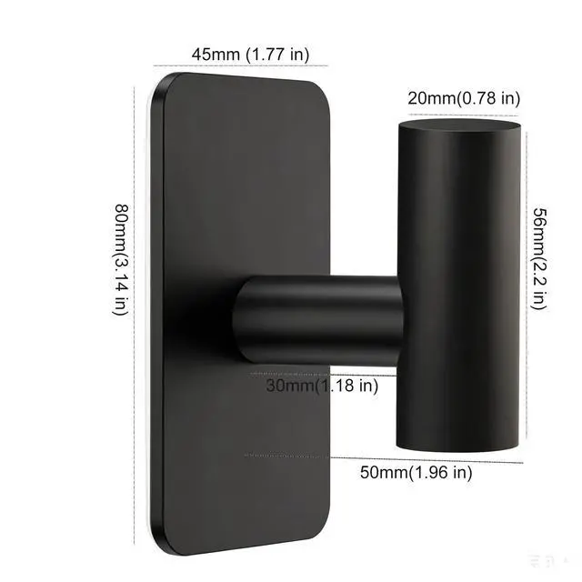 Alt view image 3 of 6 - Adhesive Towel Hooks, Black Sticky Holder for Walls No Damage, Heavy Duty Coat Hooks for Hanging Removable, Waterproof Shower Hook Wreath Hangrs for Door, Bathroom, Windows, Kitchen (3 Pack)
