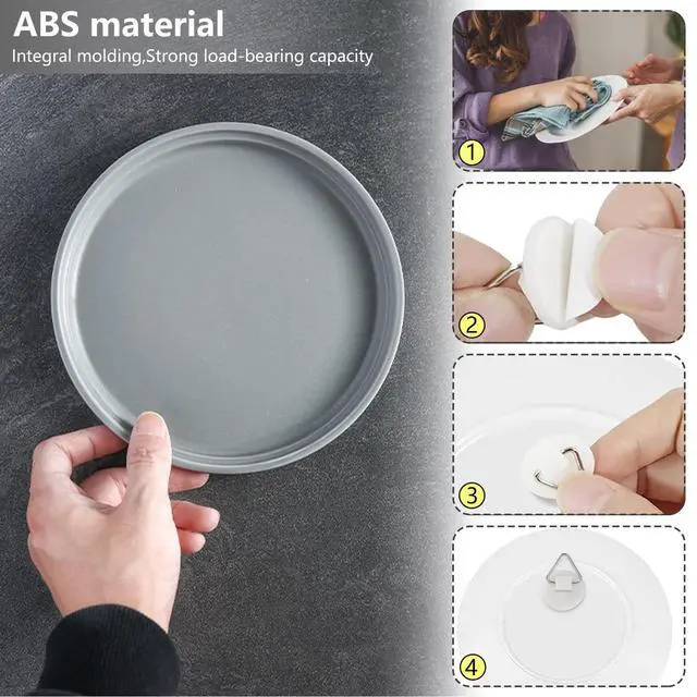 Alt view image 7 of 7 - 30pcs Adhesive Plate Hangers Invisible Vertical Wall Art Display Holder,Picture Hangers Without Nails,Photo Fram Sticky Hanging Hooks,No Wall Damage (Max.load10kg)