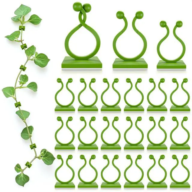 Main image of 110 Pcs Self-Adhesive Climbing Plant Wall Clips for Vines (Green)