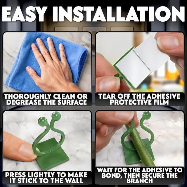 Alt view image 5 of 7 - 110 Pcs Self-Adhesive Climbing Plant Wall Clips for Vines (Green)