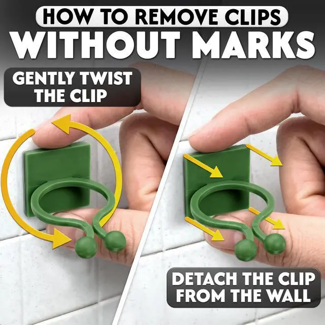 Alt view image 7 of 7 - 110 Pcs Self-Adhesive Climbing Plant Wall Clips for Vines (Green)
