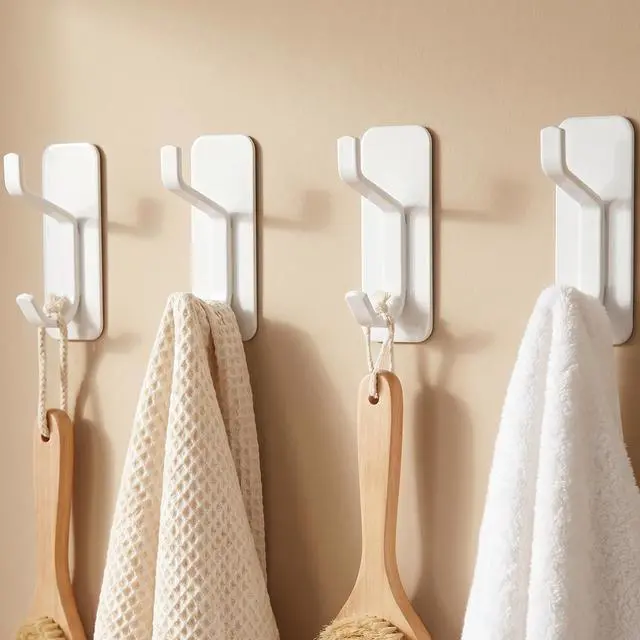 Main image of Adhesive Wall Hooks for Towels, Sticky Heavy Duty Hanger for Door