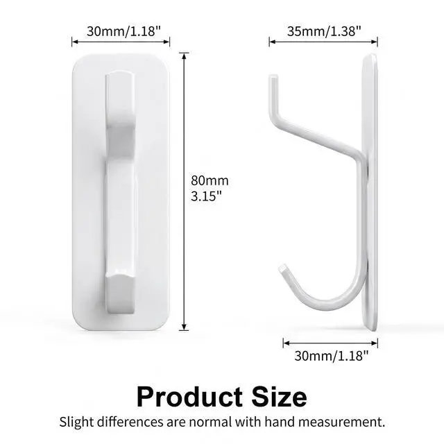 Alt view image 2 of 7 - Adhesive Wall Hooks for Towels, Sticky Heavy Duty Hanger for Door