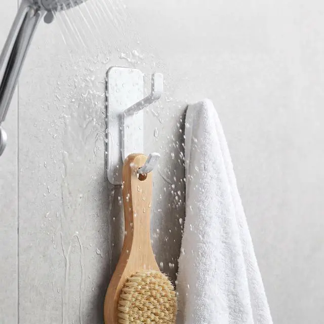 Alt view image 4 of 7 - Adhesive Wall Hooks for Towels, Sticky Heavy Duty Hanger for Door