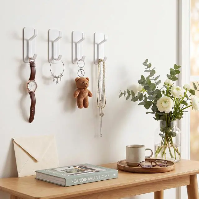 Alt view image 3 of 7 - Adhesive Wall Hooks for Towels, Sticky Heavy Duty Hanger for Door
