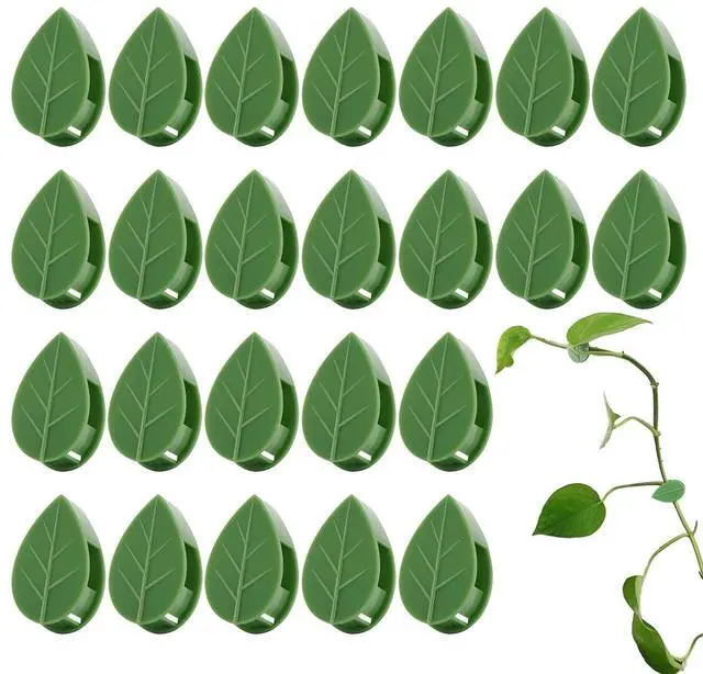 Main image of 60 Pcs Plant Climbing Wall Fixture Clips Self-Adhesive Hook Vines Traction Clips Invisible Holder Garden Green Leaf Simulation Self-Adhesive Hook Wire Fixing Supporting
