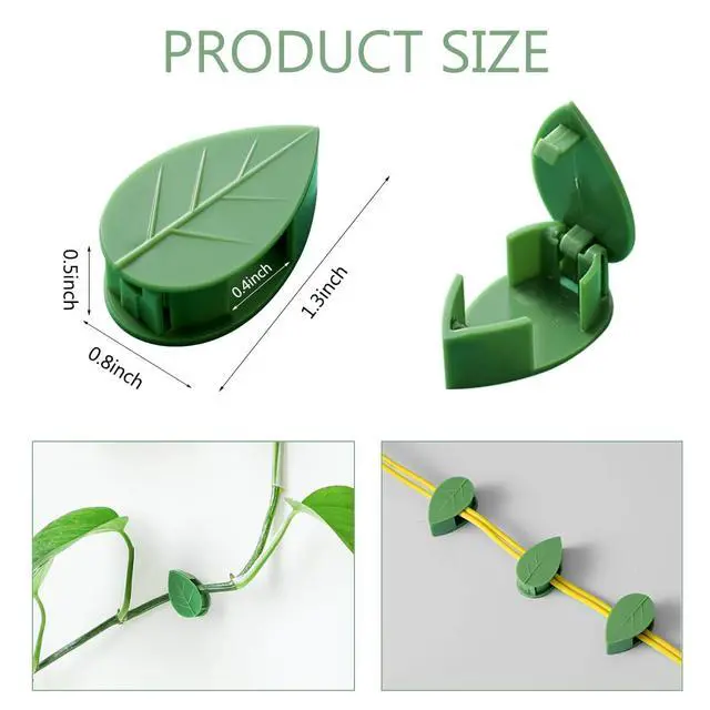 Alt view image 2 of 6 - 60 Pcs Plant Climbing Wall Fixture Clips Self-Adhesive Hook Vines Traction Clips Invisible Holder Garden Green Leaf Simulation Self-Adhesive Hook Wire Fixing Supporting