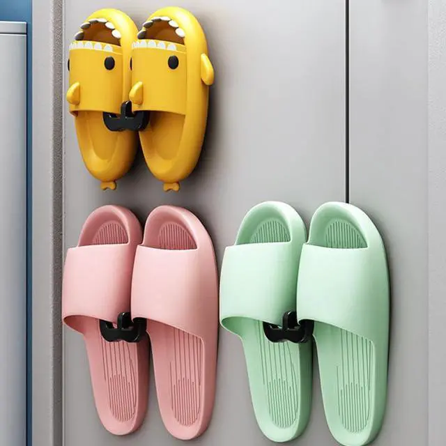 Alt view image 3 of 7 - 6Pcs Self-Adhesive Wall Slipper Rack Durable Foldable No-Drill Installation for Door Cupboard Bathroom Kitchen Home Organizer Water-Resistant