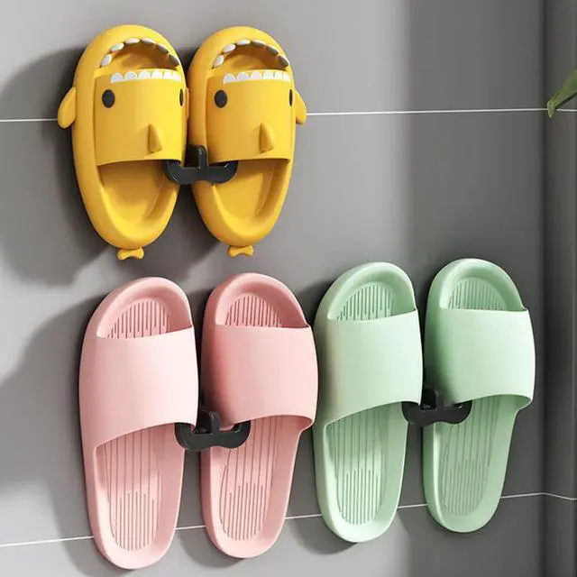 Alt view image 4 of 7 - 6Pcs Self-Adhesive Wall Slipper Rack Durable Foldable No-Drill Installation for Door Cupboard Bathroom Kitchen Home Organizer Water-Resistant