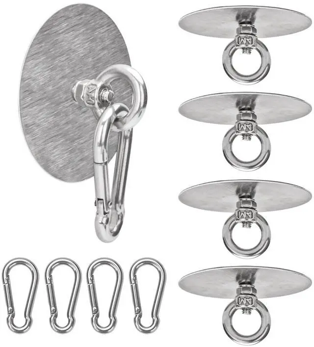 Main image of Pcs Self Adhesive Ceiling Hook Stainless Steel Pad Eye Hooks Nail-Free Wall Hook for Kitchen Bathroom Living Room Ceiling