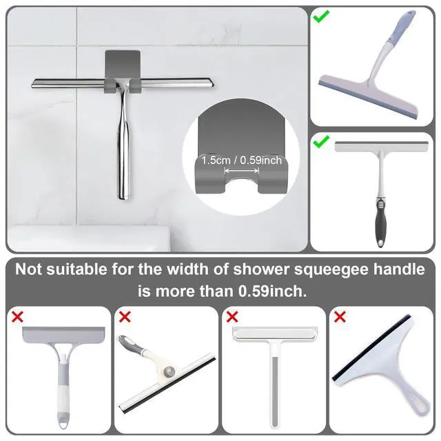 Alt view image 6 of 7 - Pack Shower Hooks - Self Adhesive Shaver Holder Hanger for Bathroom, Damage Free Wall Hooks for Razor, Loofah Sponge - Grey