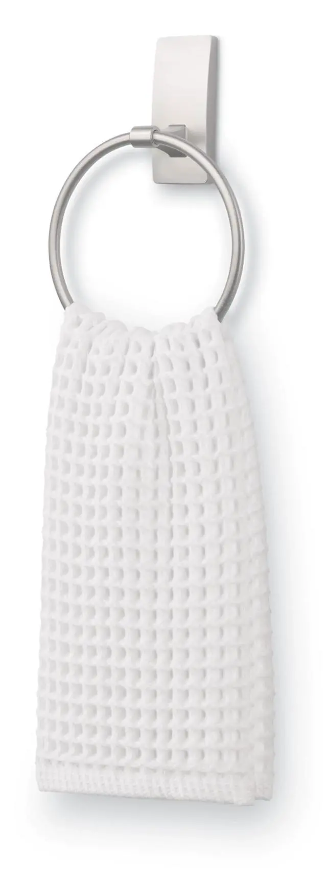 Alt view image 5 of 7 - Hand Towel Holder Satin Nickel with Water Resistant Command Strips, Rust Resistant Bathroom Organizer, Holds up to 5 lbs