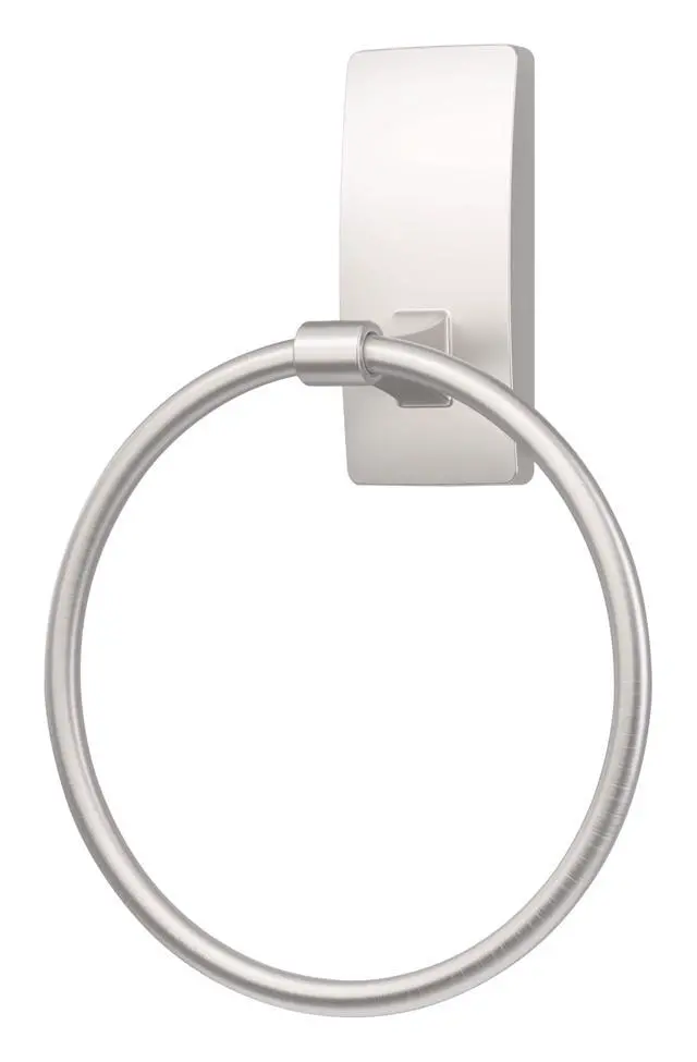Alt view image 6 of 7 - Hand Towel Holder Satin Nickel with Water Resistant Command Strips, Rust Resistant Bathroom Organizer, Holds up to 5 lbs