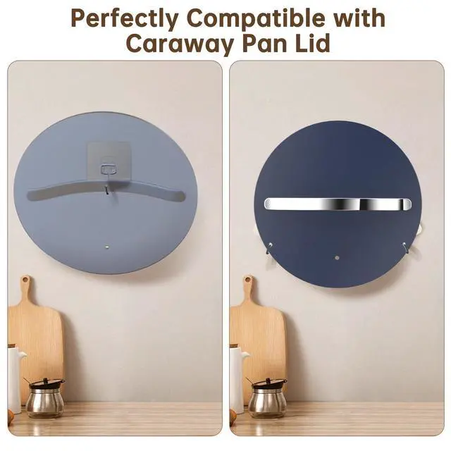 Alt view image 3 of 7 - 5-Pack Adhesive Lid Holder Hooks Compatible with Caraway Pan, Wall Hangers Without Nails, Self Adhesive Hooks Heavy Duty, Self-Adhesive Traceless Clear, Multiple Uses for Bathroom, Kitchen and Office