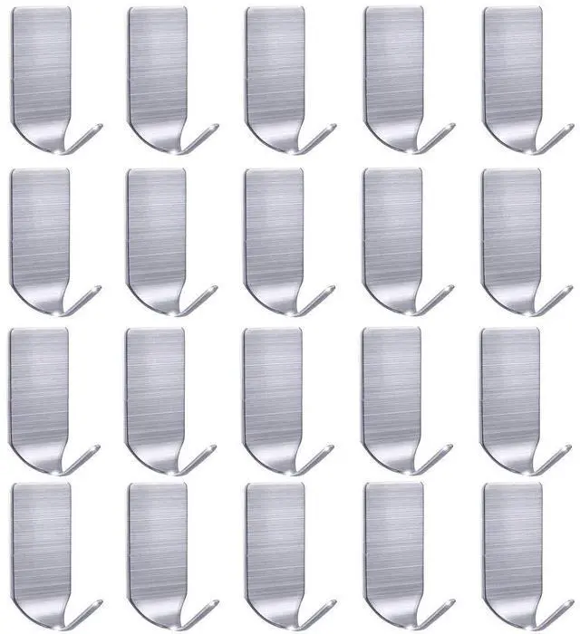Main image of Adhesive Hat Hooks for Wall Baseball Caps Rack Hangers 304 Stainless Steel Waterproof Stick on Hooks Strong & Durable (Max Load up to 4Lbs)-20 Packs
