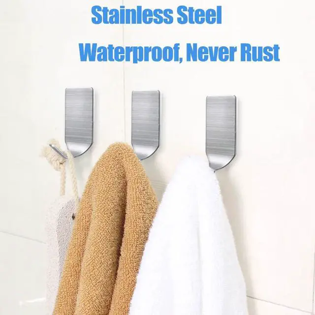 Alt view image 4 of 7 - Adhesive Hat Hooks for Wall Baseball Caps Rack Hangers 304 Stainless Steel Waterproof Stick on Hooks Strong & Durable (Max Load up to 4Lbs)-20 Packs