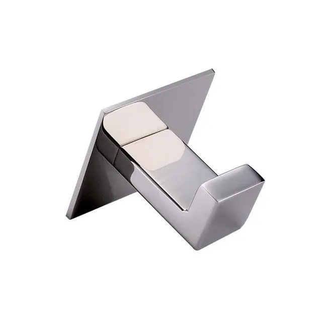Alt view image 5 of 7 - 2PC SUS304 Stainless Steel Bathroom Self Adhesive Towel Hook Hanger Chrome Finish Coat Hook Robe Hook Hanger Without Drilling Easy Installation (Self Adhesive, 2PC)