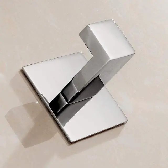 Alt view image 6 of 7 - 2PC SUS304 Stainless Steel Bathroom Self Adhesive Towel Hook Hanger Chrome Finish Coat Hook Robe Hook Hanger Without Drilling Easy Installation (Self Adhesive, 2PC)