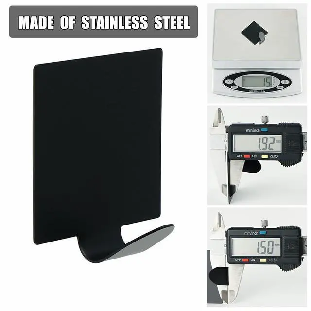 Alt view image 3 of 7 - Pcs Self Adhesive Coat Hook Single Towel Clothes Hooks for Bathroom Kitchen Wardrobe Window Glass Door Garage,No Drilling Key Hooks Utility Hooks Stainless Steel Matte Black Finish