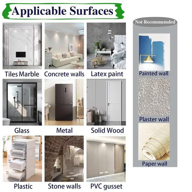Alt view image 6 of 7 - 100 Pack Adhesive Hooks Wall Hooks 24lb(Max) Heavy Duty Self Adhesive Hooks,Transparent Reusable Adhesive Wall Hooks for Hanging for Kitchens, Bathroom, Office