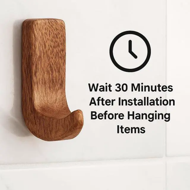 Alt view image 5 of 7 - Decorative Wood Adhesive Wall Hooks - No Damage Boho Hooks for Keys, Jewelry, Leashes and Lightweight Accessories - 6 Hangers with 12 Strips