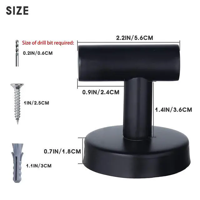 Alt view image 2 of 6 - Towel Hooks Bathroom Coat Robe Wall Hook Heavy Duty Door Hanger Towel Robe Clothes Cabinet Closet Sponges Rack for Bathroom Bedroom Kitchen Hotel Pool 4 Packs Black(Drilling Installation)